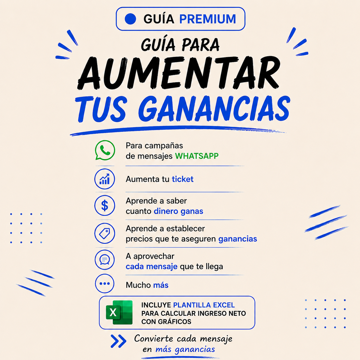 GUIA PARA AUMENTAR TUS GANANCIAS DE VENTA POR WHATSAPP + REGALO DE PLANTILLA EXCEL